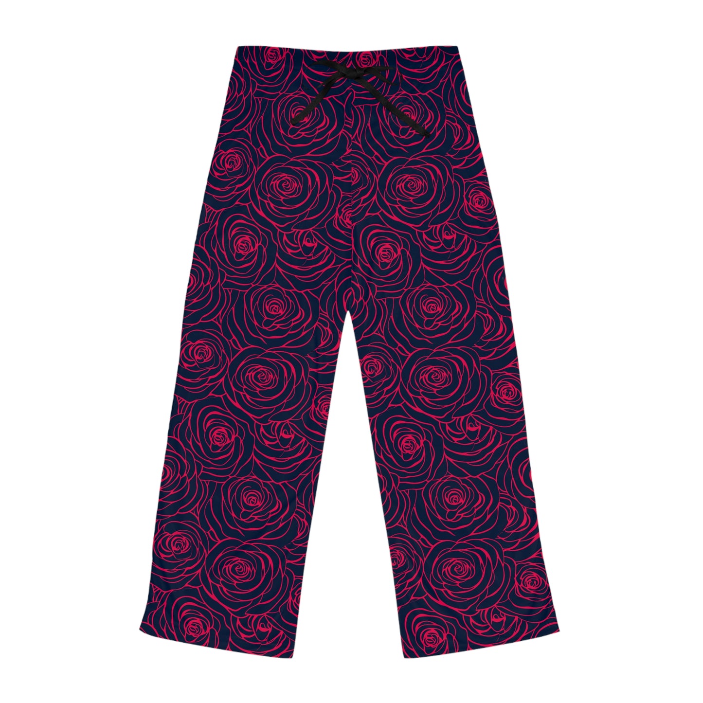 Rose Pattern Women's Pajama Pants - Cozy Floral Sleepwear for Relaxation
